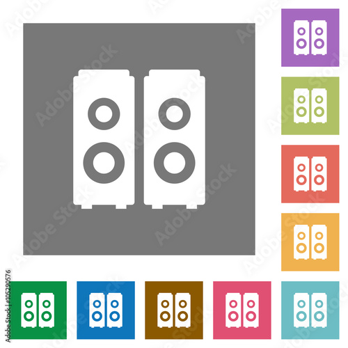 Speakers square flat icons