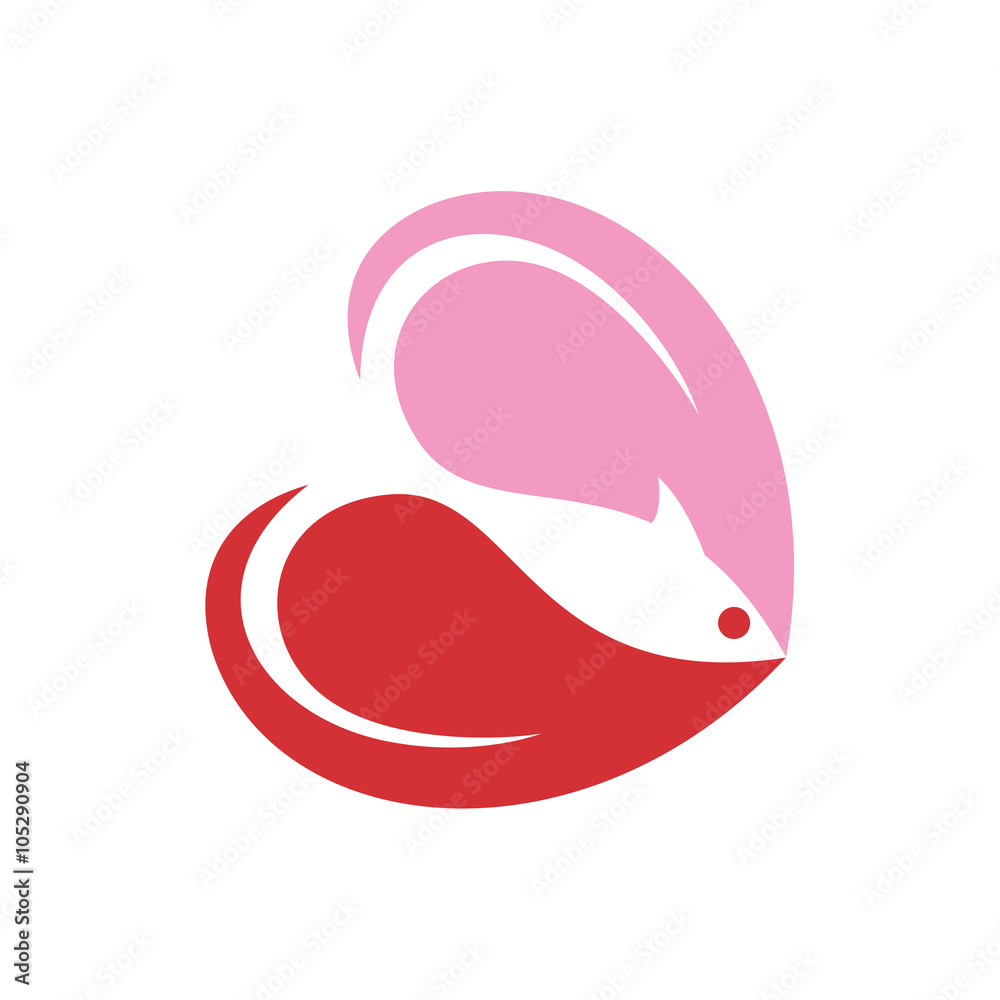 Ornamental Fish Love Care Simple Icon Ornamental Fish Love Care Simple Icon
