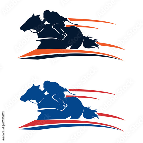 Fast Racehorse Running Silhouette Illustration