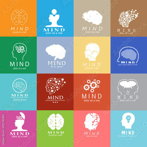 Mind Icons Set - Vector Illustration