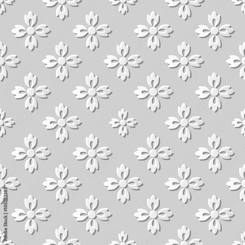 Vector damask seamless 3D paper art pattern background 367 Cross Flower
Vector damask seamless 3D paper art pattern background 367 Cross Flower