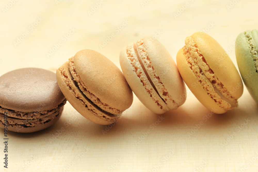 Macarons in pastel colors