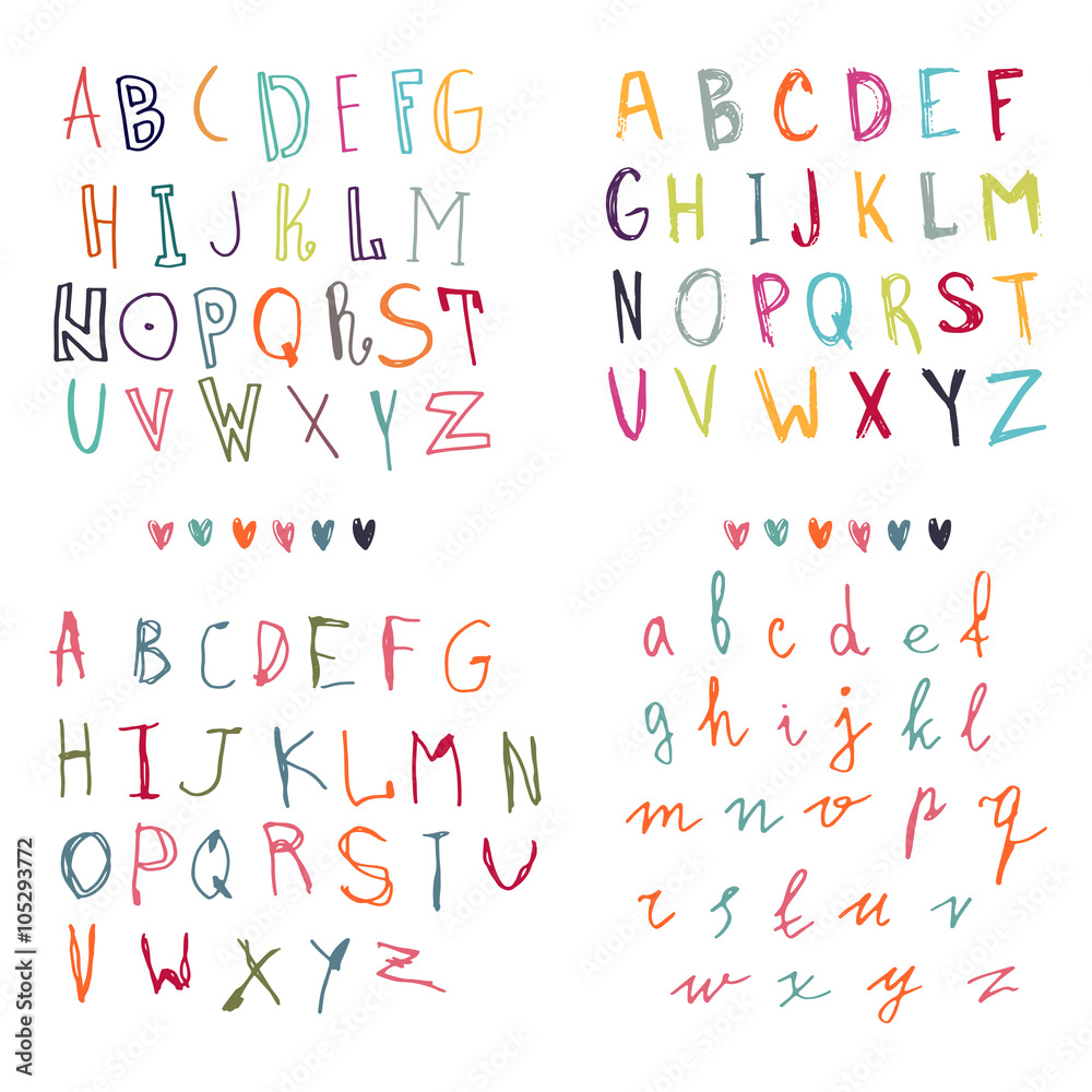 Hand drawing typography collection. Hand drawing typography collection.
