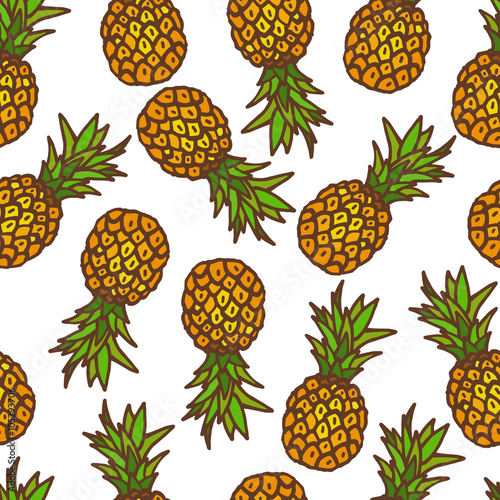 Pineapple seamless background.