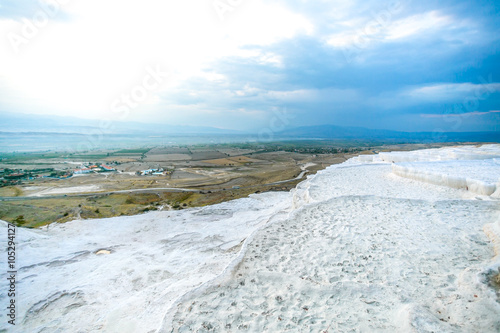Natural white travertine pools and terraces © 279photo