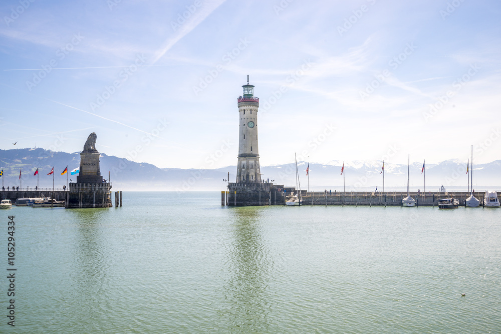 lake constance Bodensee and alps with blue sky and clouds in Bavaria, Germany lake constance Bodensee and alps with blue sky and clouds in Bavaria, Germany