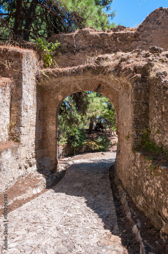 Paved path to the Venetian Castle in Zakynthos city