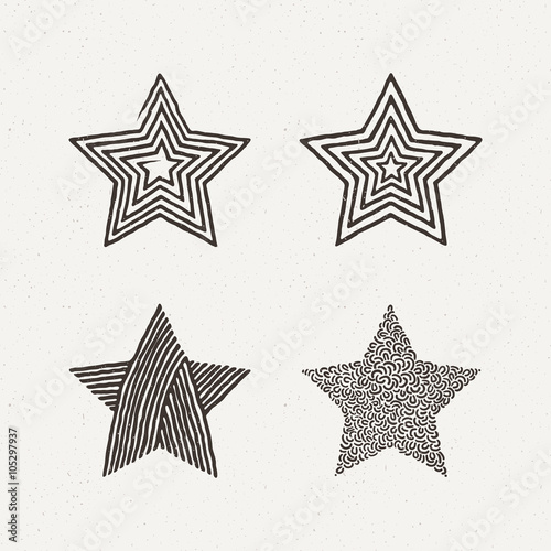Star textures set. Vector illustration. Pattern geometric figure.