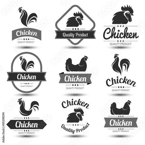 chicken label vector