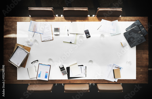 Board Room Conference Meeting Table Copy Space Working Concept