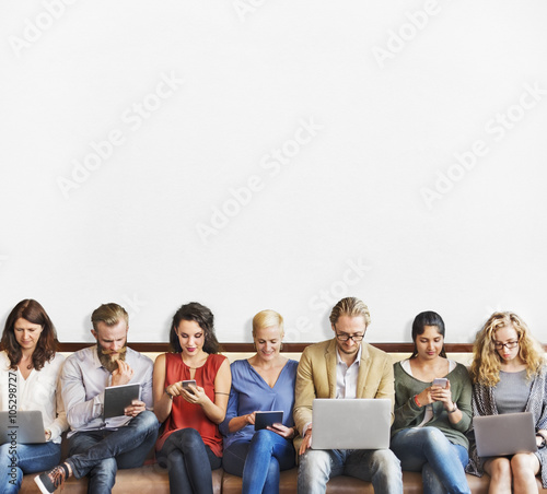 Εκτύπωση καμβά Diversity People Connection Digital Devices Browsing Concept