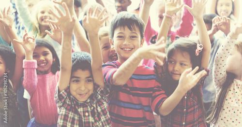 Fotografie Child Companionship Diversity Ethnicity Unity Concept