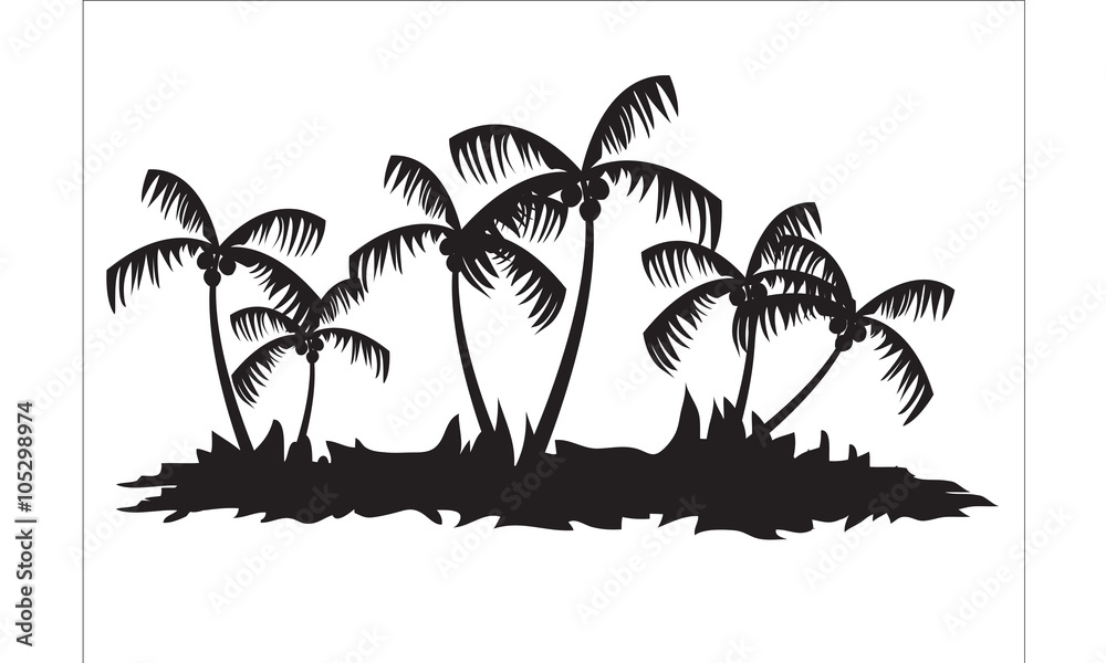 Silhouette palm tree forest Silhouette palm tree forest
