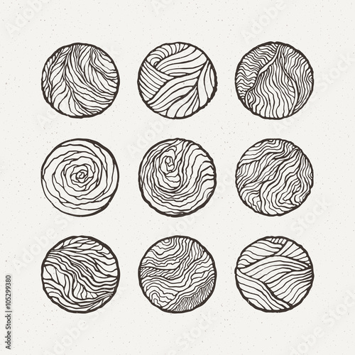 Circles set. Vector illustration. Pattern geometric figure.