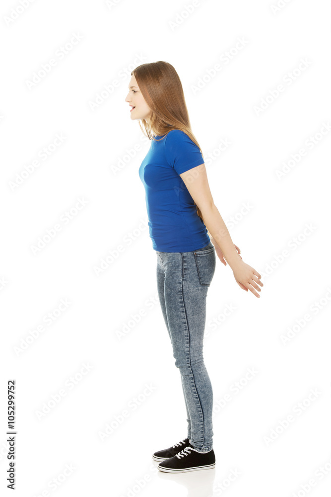 Frustrated young woman screaming. Frustrated young woman screaming.