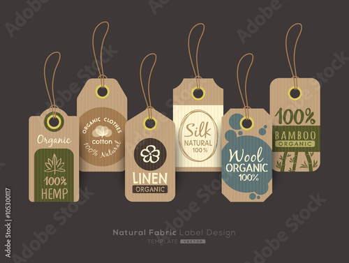 Set of eco friendly fabric cloth tag labels collection design