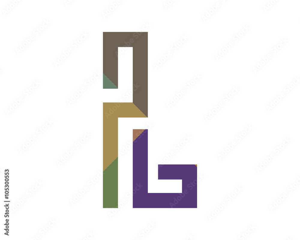 L colorful line letter logo L colorful line letter logo