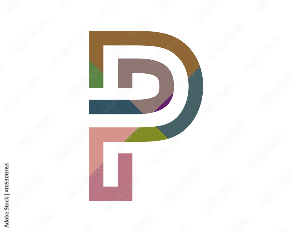 P colorful line letter logo P colorful line letter logo