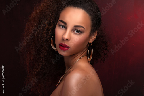 Beauty portrait of elegant african american girl.