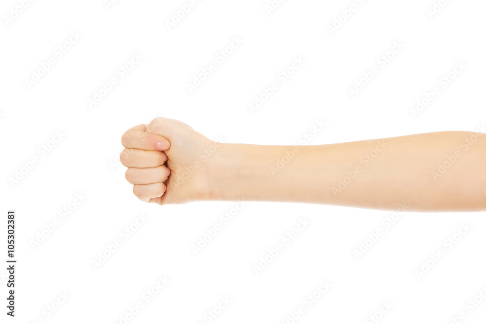 Woman hand with clenched a fist Woman hand with clenched a fist
