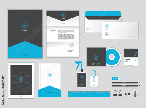 corporate identity template for your business includes CD Cover, Business Card, folder, ruler, Envelope and Letter Head Designs I
