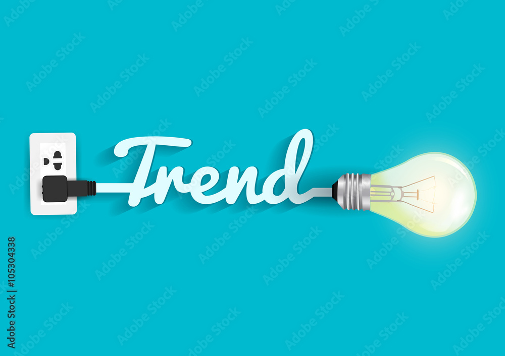Trend concept with creative light bulb idea Trend concept with creative light bulb idea
