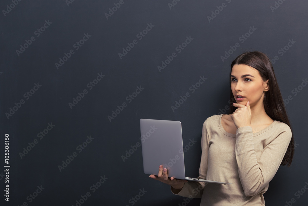 Beautiful student with gadget Beautiful student with gadget