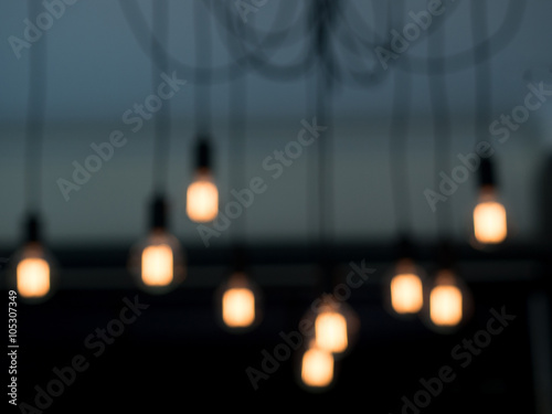 Fotografia luxury edison retro light lamp blured