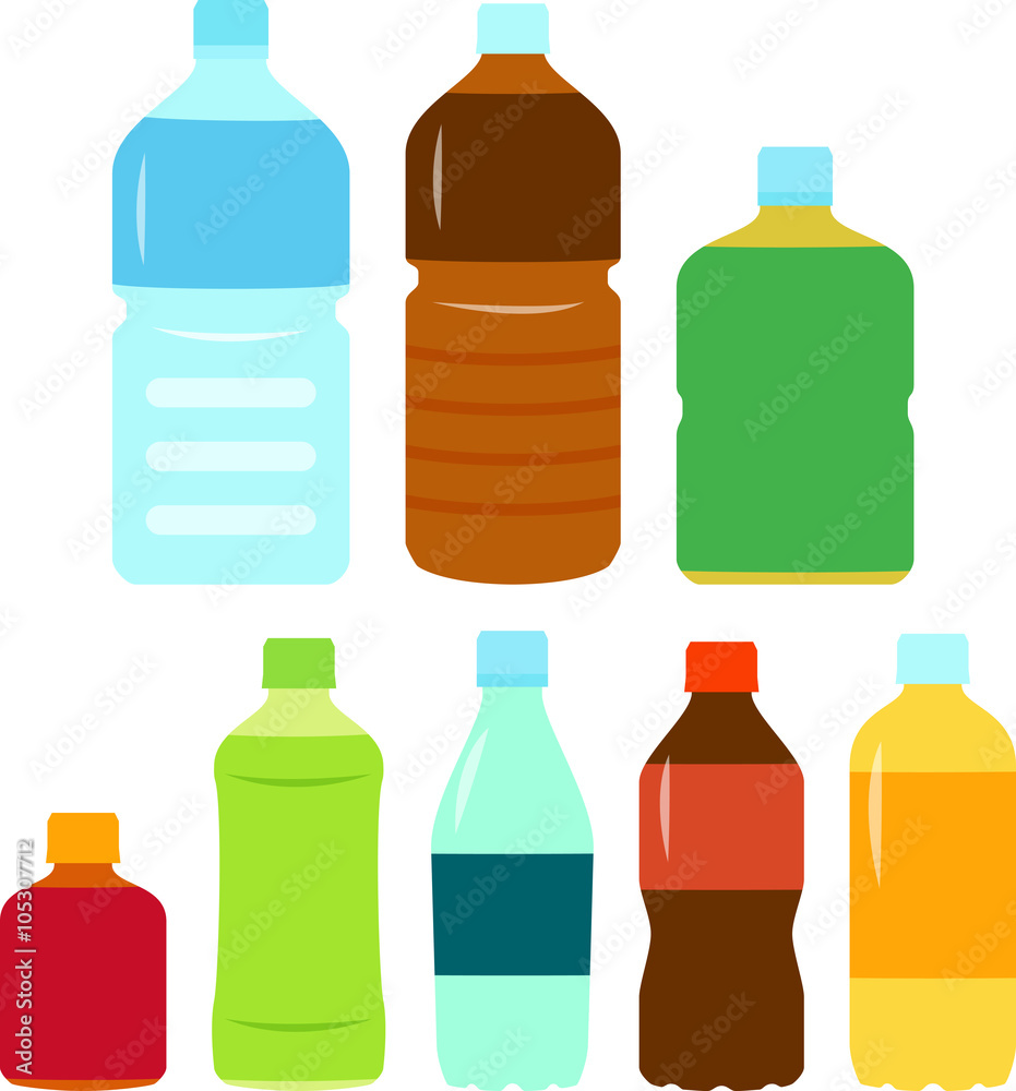 ペットボトル飲料のイラストセット ペットボトル飲料のイラストセット