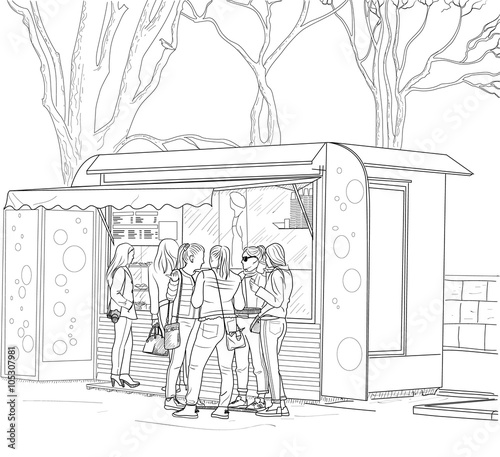 Sketch street fast food