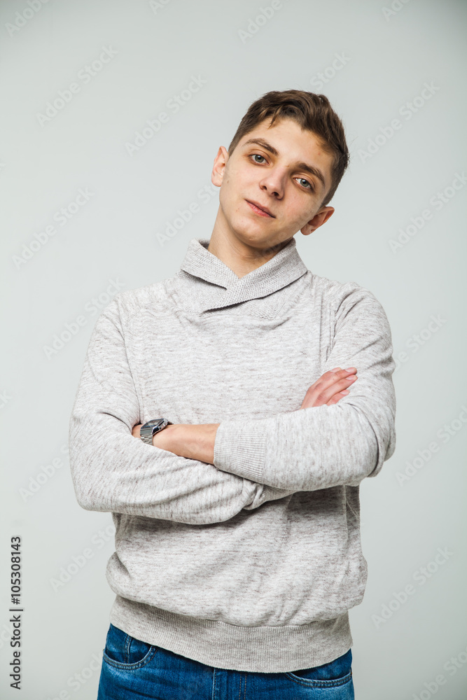 Portrait of the young happy smiling man isolated on a white background Portrait of the young happy smiling man isolated on a white background