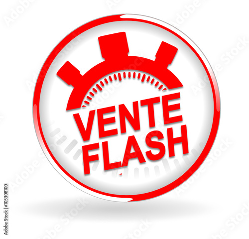 vente flash sur bouton web rouge