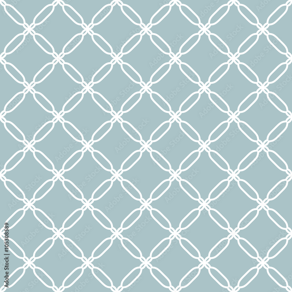 Geometric light blue ornament with white grill. Seamless pattern for wallpapers and backgrounds Geometric light blue ornament with white grill. Seamless pattern for wallpapers and backgrounds
