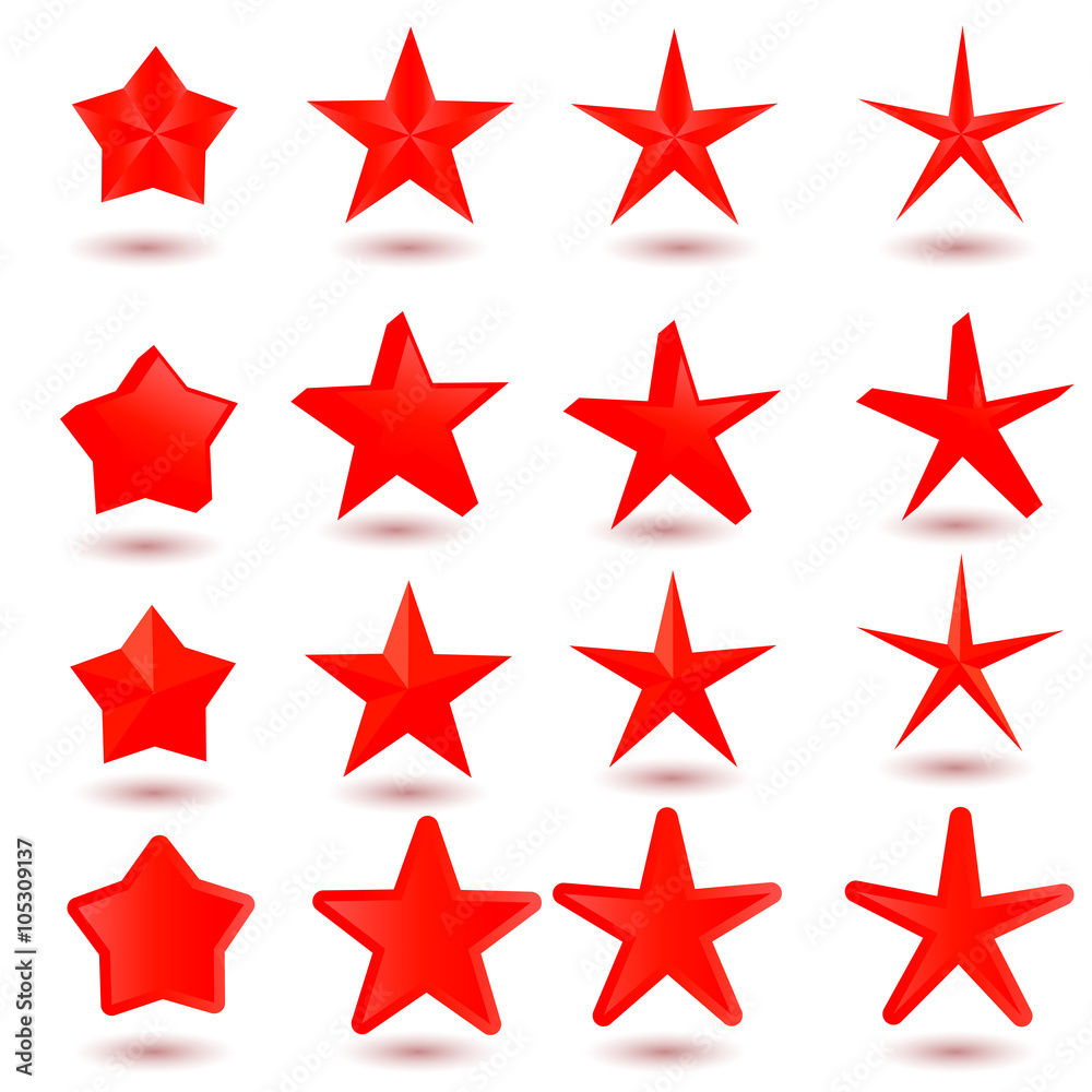 Collection of red icons for your business stars. Collection of red icons for your business stars.