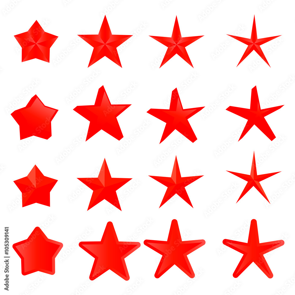Collection of red icons for your business stars. Collection of red icons for your business stars.