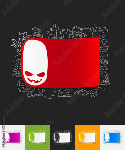 monster paper sticker with hand drawn elements