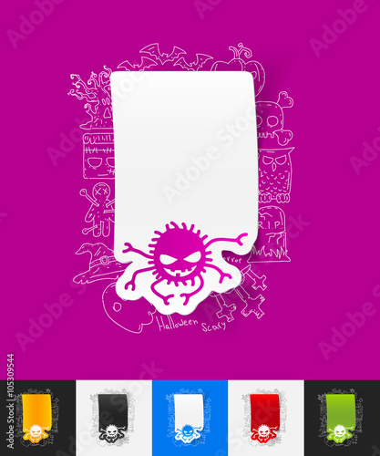 spider paper sticker with hand drawn elements