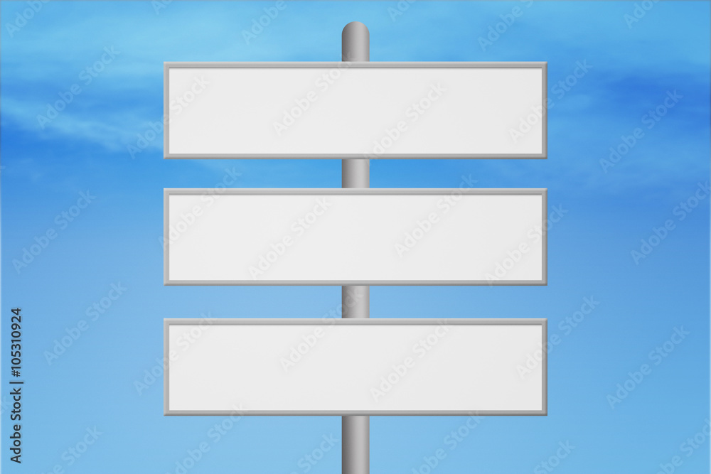 Triple Blank Road Sign Triple Blank Road Sign
