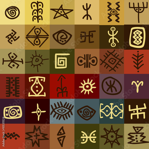 Tribal ethnic symbols background