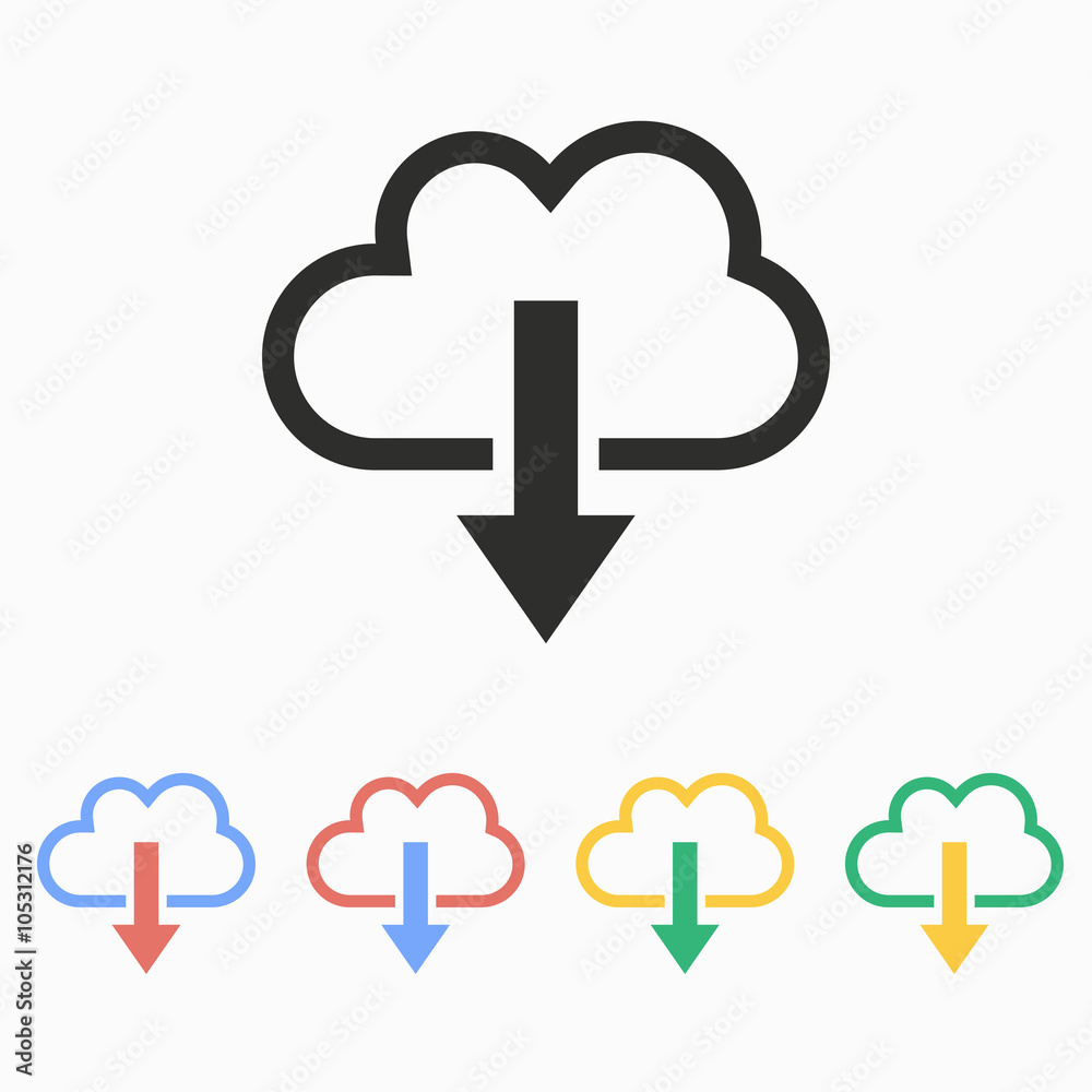 Cloud download- vector icon. Cloud download- vector icon.