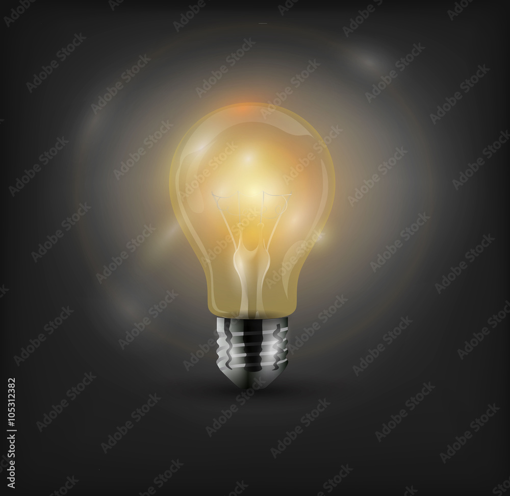 Vector Light bulb isolated on white Vector Light bulb isolated on white