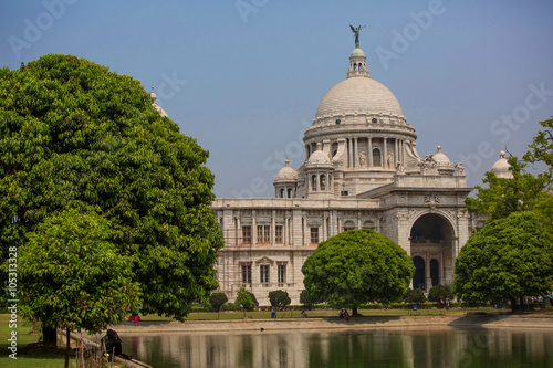 Landmark building Victoria Memorial in Kolkata or Calcutta, Indi