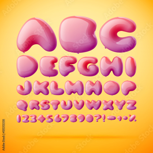 Vector font made from balloons. Alphabet (ID: 105313358)