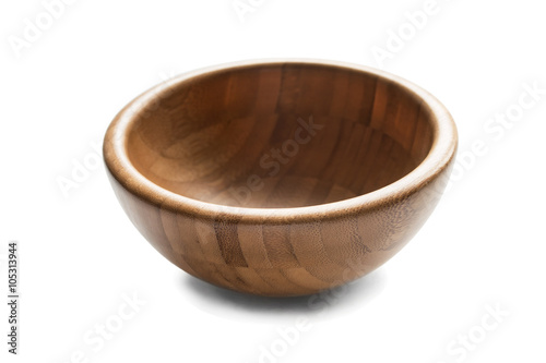 Wooden bowl isolated