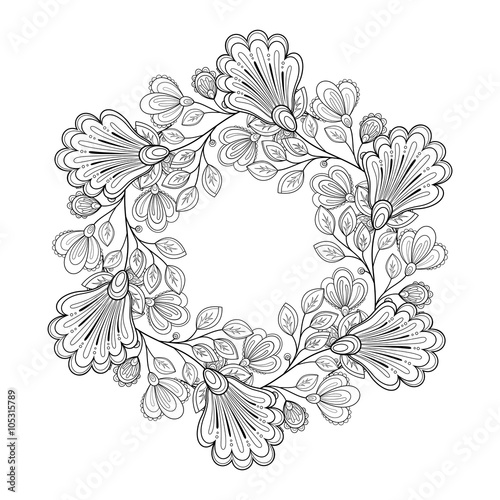 Vector Monochrome Floral Background