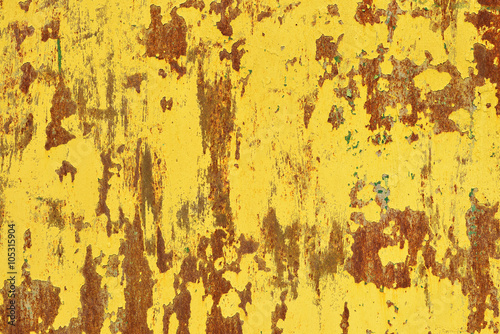 Yellow rust on a metal wall, the old background © Stanislav Samoylik