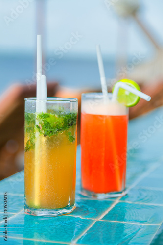 Mai Thai and Mojito Cocktails at the pool