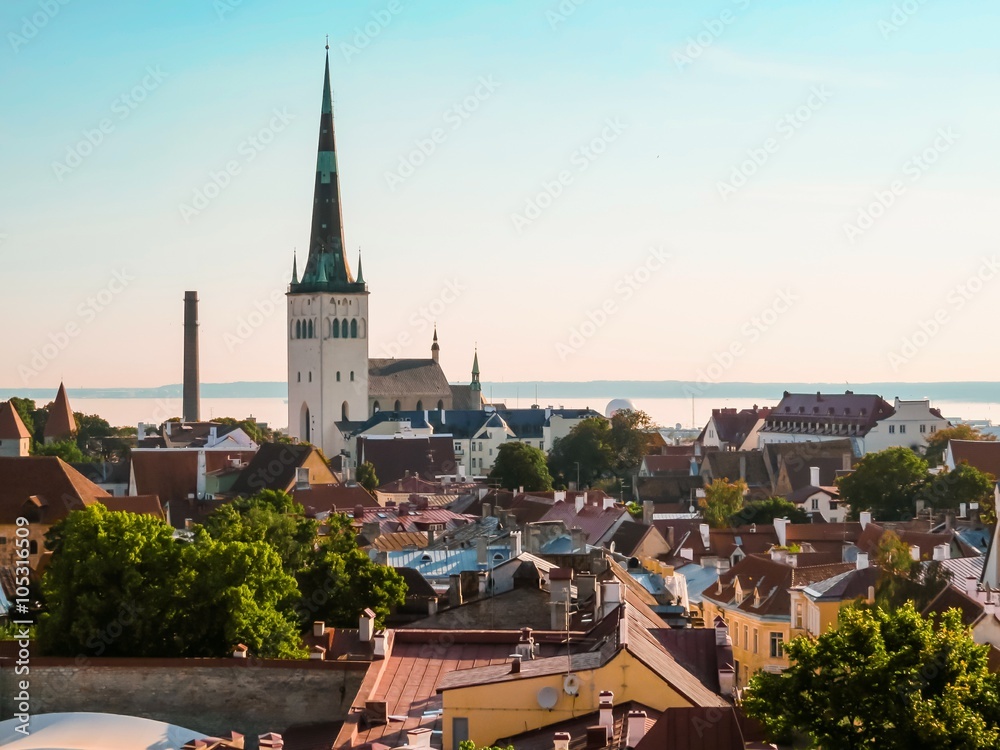 Landscape of Old Town, Tallinn, Estonia