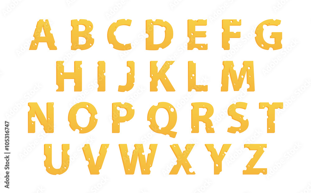 Alphabet Made of Cheese