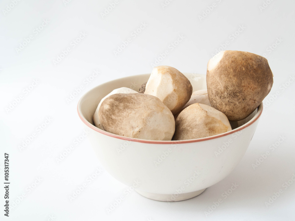 Straw mushroom in the white bowl Straw mushroom in the white bowl
